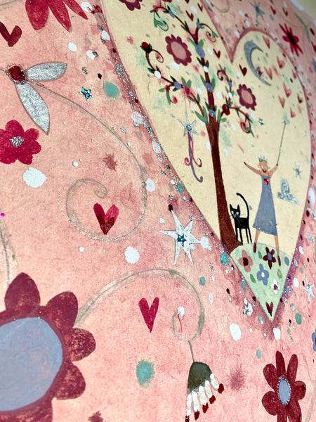 ルーシー・ラブハートLove at first sight 水彩画 Painting | Fairy Love Heart Original | Lucy Loveheart