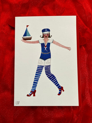 Greetings Cards | Kiss Me Quick - Sailor Girl | Lucy Loveheart