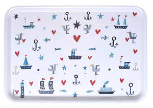 Tray | Kiss Me Quick Large - Boats, Hearts & Gulls | Lucy Loveheart