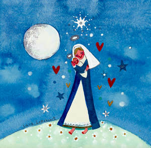 Christmas Card | Pack of 6 - Mother and Child | Lucy Loveheart