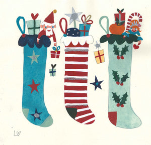Christmas Card | Pack of 6 - Magic Stockings | Lucy Loveheart