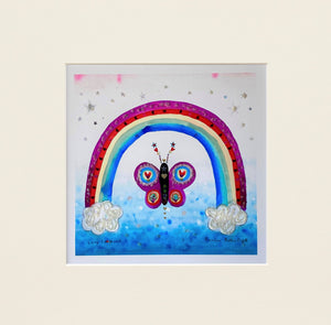Art Print | Rainbow Butterfly Square | Lucy Loveheart
