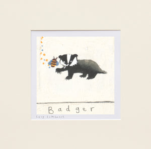 Mini Prints | Badger | Essex Wildlife Trust | Lucy Loveheart