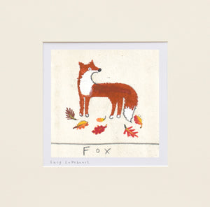 Mini Prints | Fox | Essex Wildlife Trust | Lucy Loveheart
