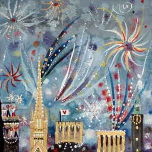 Fireworks in the City | Limited Edition Deluxe Print | Norwich | Lucy Loveheart