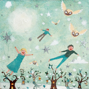 Deluxe Print in a Tube | Flying with the Owls | Lucy Loveheart