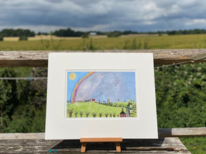 Deluxe Print | Rainbow Over The Hall | Lucy Loveheart