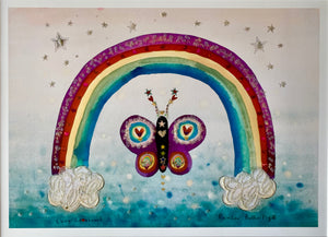 Art Print in a Tube | Rainbow Butterfly | Lucy Loveheart