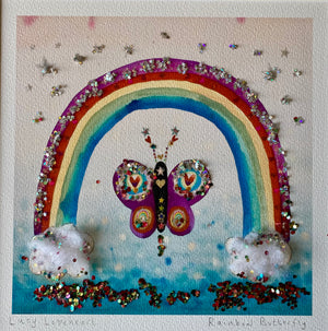 Deluxe Print in a Tube | Rainbow Butterfly Deluxe Square | Lucy Loveheart