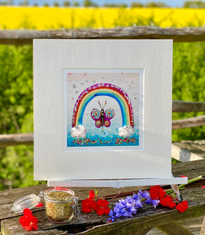 Deluxe Print | Rainbow Butterfly Deluxe Square | Lucy Loveheart