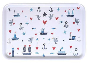 Tray | Kiss Me Quick Large - Boats, Hearts & Gulls | Lucy Loveheart