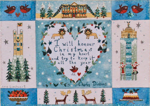 Christmas Card | Pack of 5 - Christmas In My Heart | Chatsworth House | Lucy Loveheart