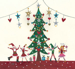 Christmas Card | Pack of 6 - Rockin' Around The Christmas Tree | Lucy Loveheart