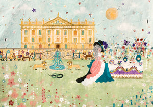 Greetings Card | Large Single | Tea & Biscuits On The Lawn | Chatsworth House | Lucy Loveheart