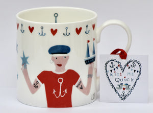 Mug | Kiss Me Quick - Sailor Boy | Lucy Loveheart