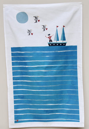 Tea Towel | Kiss Me Quick - Dream Boat | Lucy Loveheart