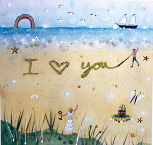 Deluxe Print in a Tube | Writing in the sand | Lucy Loveheart
